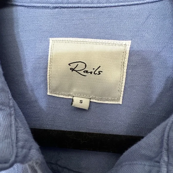 Rails Patrice Long Sleeve Button Down Blue Dress - Size Small - Picture 2 of 9